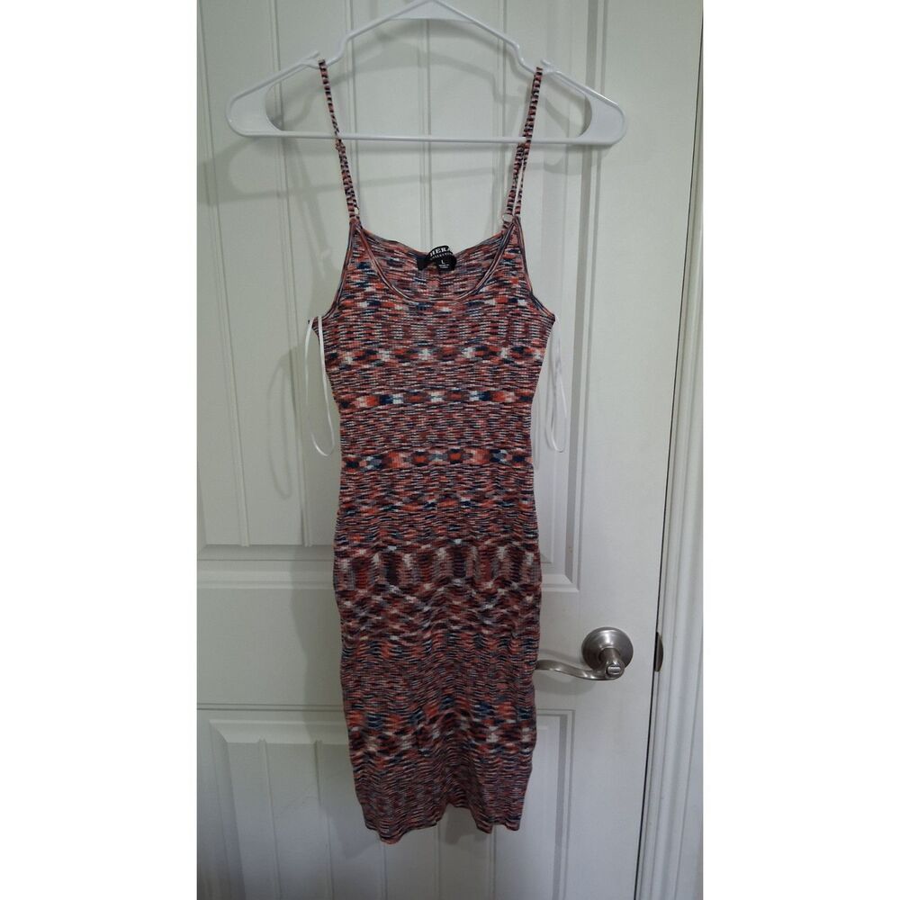 Hera Collection Women’s Large Bodycon Midi Dress Spaghetti Strap Stretch Knit